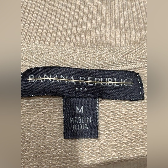 Banana Republic Beige Embroidered BR Logo Sweatshirt Women’s Medium - Picture 6 of 7